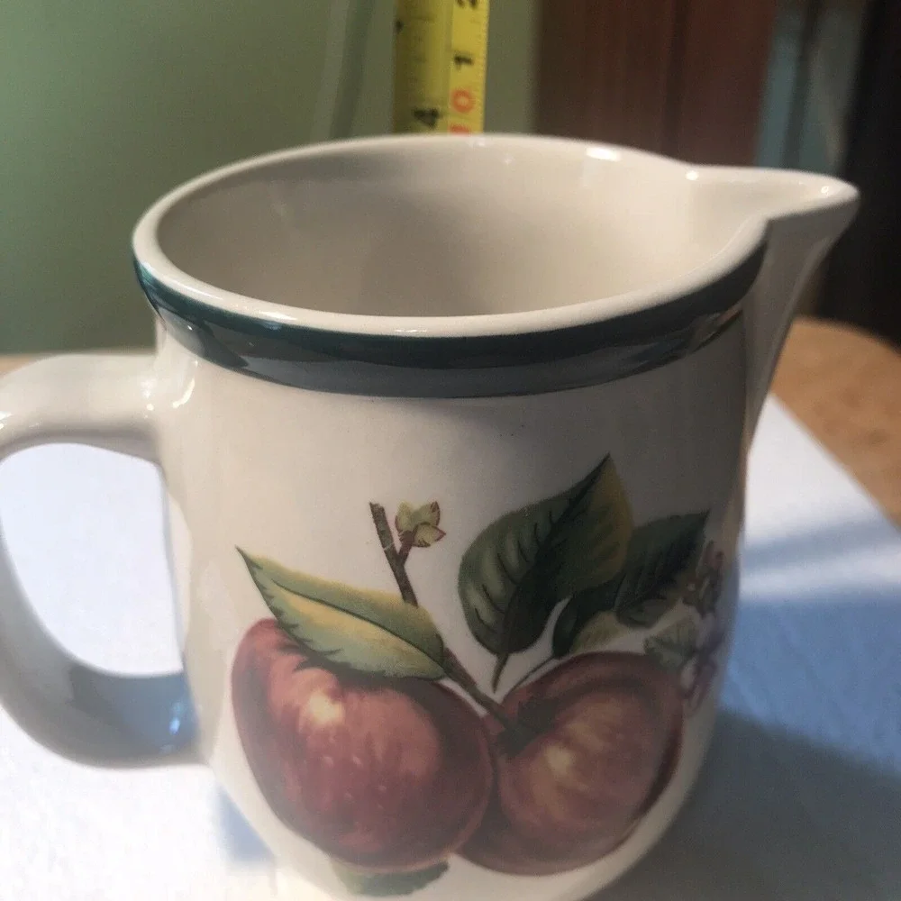 Vintage China Pearl Apple Creamer Sauce Pitcher 10 oz Casuals 90s discontinued